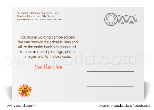 Whimsical Professional Company Business Happy Thanksgiving Postcards for Customers