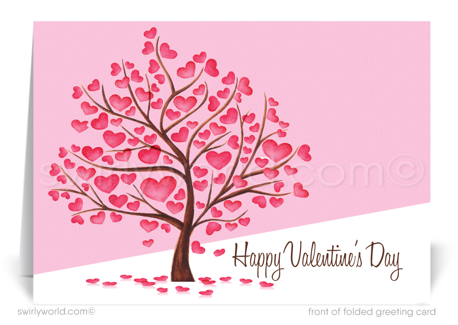 Love Grows Here! Embrace the whimsy and warmth of Valentine's Day with our enchantingly designed greeting card, perfect for anyone looking to spread love and joy during this season of affection. Featuring a delightful illustration of a whimsical tree, each branch lovingly crafted from hearts, this card captures the essence of love growing and flourishing.