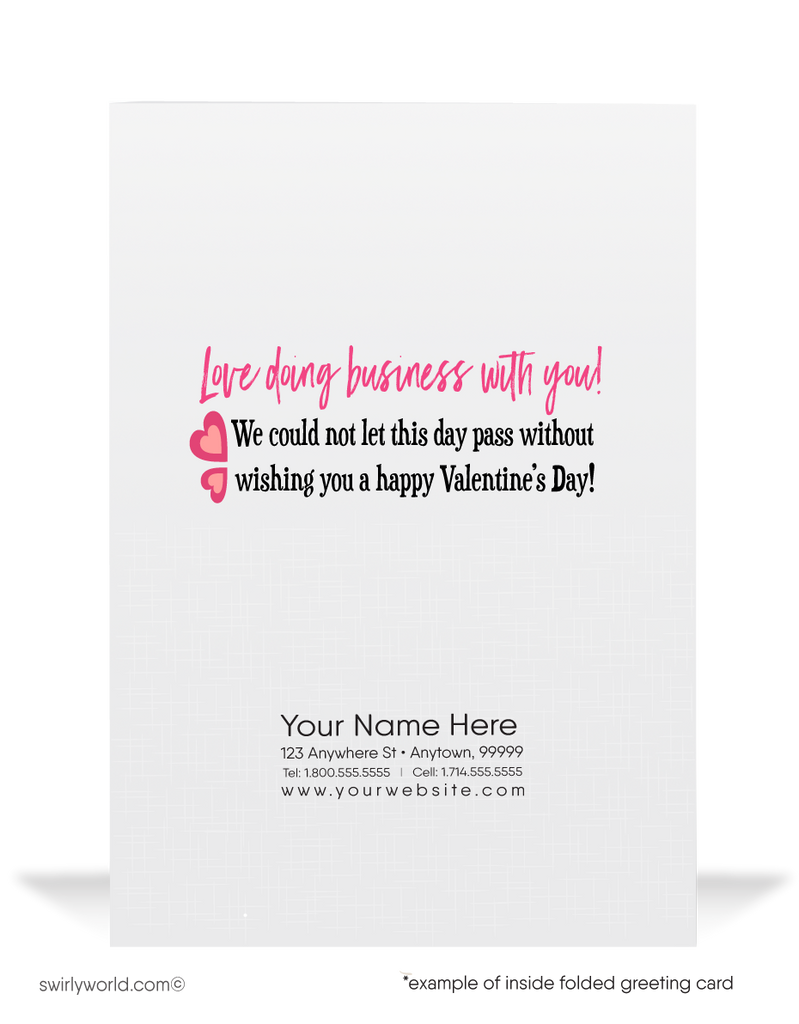Cute Owl Retro Modern Valentine's Day Cards for Business Clients