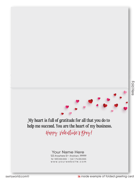 Digital retro pink heart with lights happy Valentine's Day cards for business professionals to send clients.