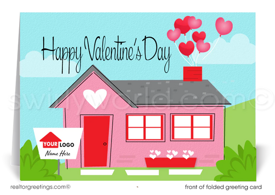 This delightful card is adorned with an endearing illustration of a quaint pink house, epitomizing the comfort and affection that make a house truly feel like a home. The playful addition of hearts whimsically drifting from the chimney captures a message of charm and heartfelt sentiment.