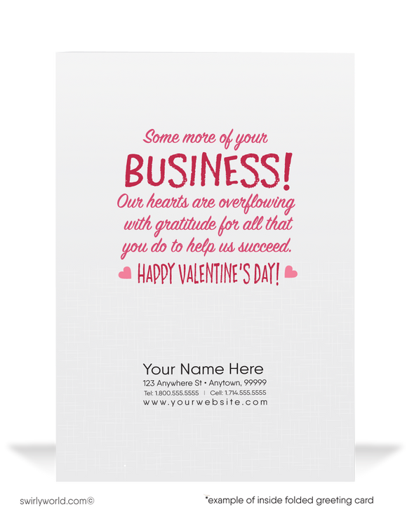 Retro Modern Cute Cupid Business Valentine's Day Cards For Customers
