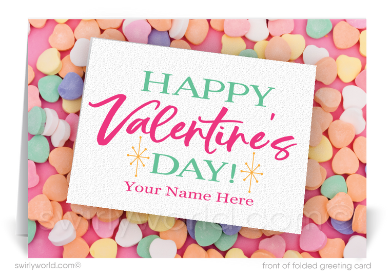 Cute conversation hearts business happy Valentine's Day cards for customers and clients.