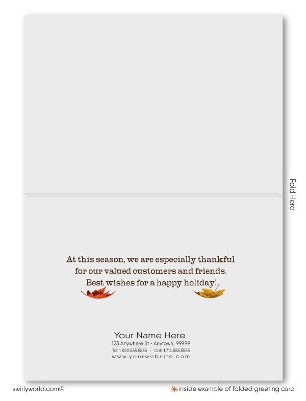 Corporate Company Business Professional Happy Thanksgiving Cards for Customers