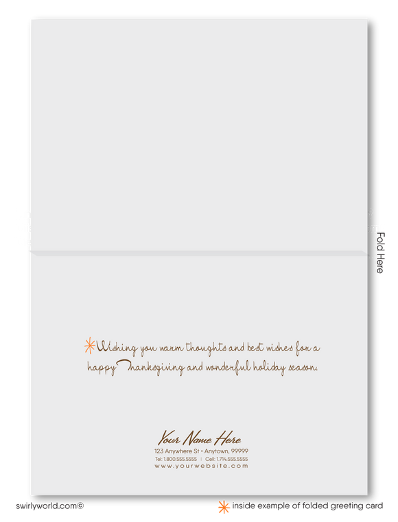 Retro Mid-Century Modern Style Happy Thanksgiving Greeting Cards