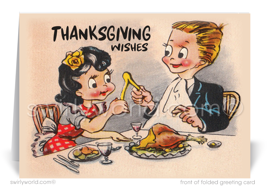 1930s Vintage Retro Mid-Century Happy Thanksgiving Greeting Cards
