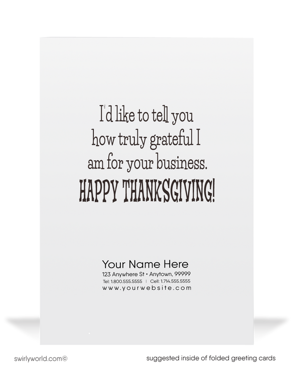 Vintage mid-century modern 1950's style Happy Thanksgiving greeting cards.