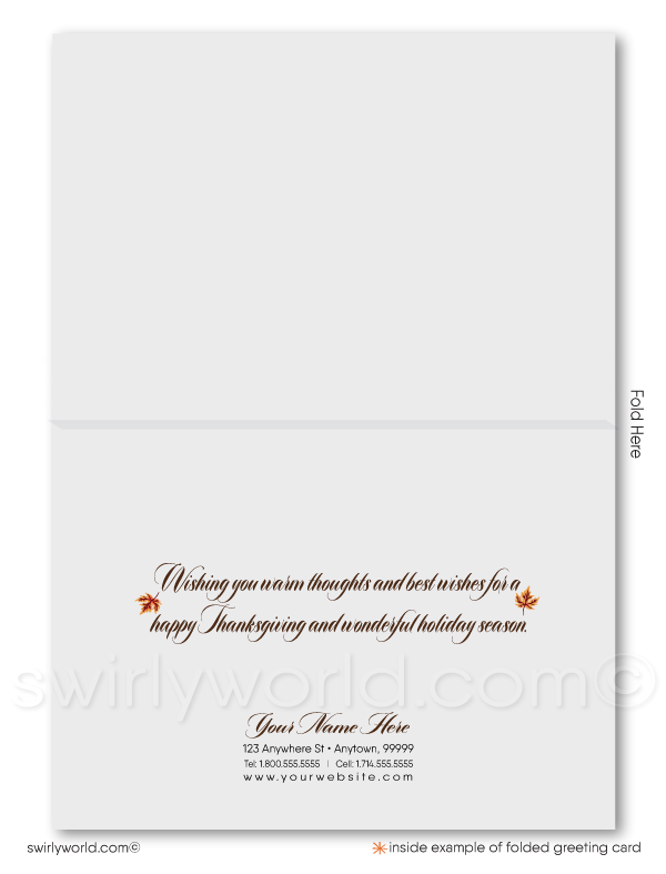 Digital Fall Autumn Business Marketing Realtor® Happy Thanksgiving Cards for Clients