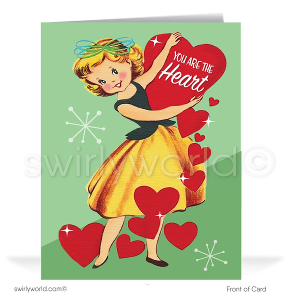 Digital 1940s-1950s Vintage Mid-Century Retro Valentine's Day