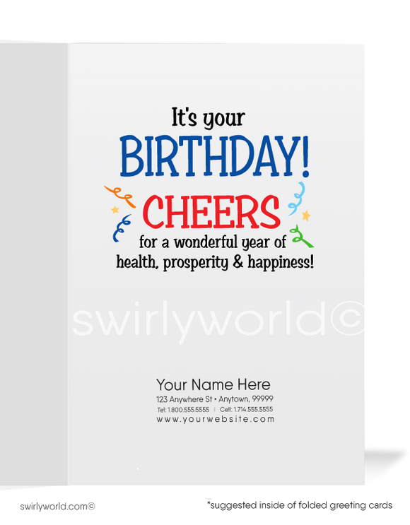 Cheerleader Women in Business Birthday Cards for Clients