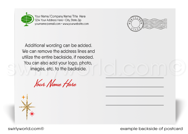 2024 Business Professional Happy New Year Postcards for Clients