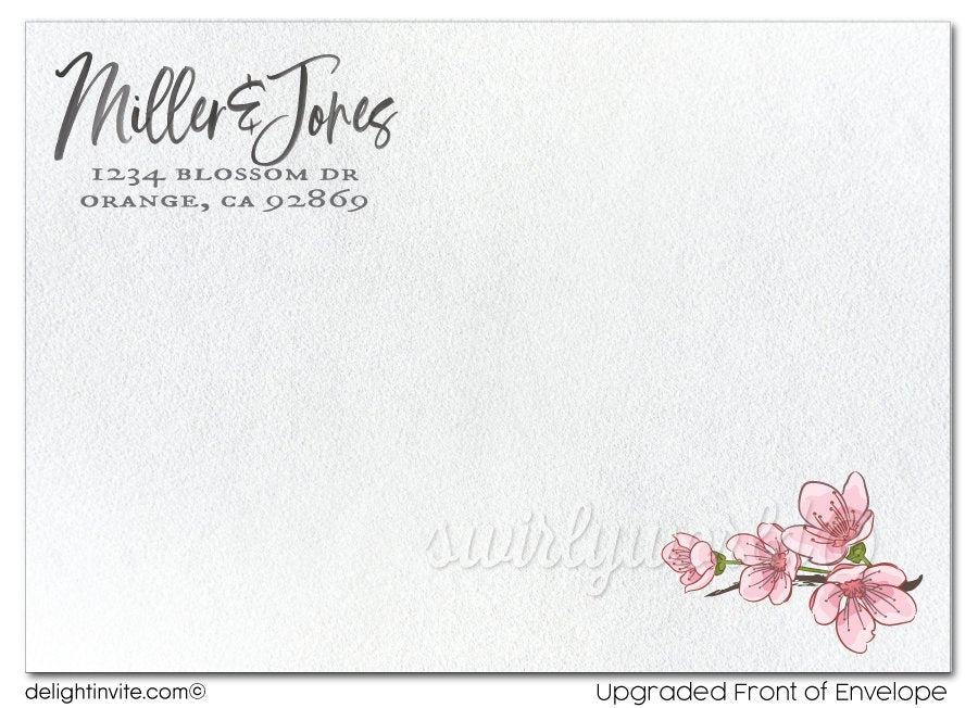 Cherry Blossom Tree Romantic Candles Save the Date Invitation Digital Download