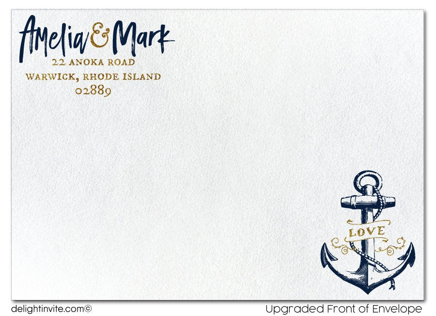 Rustic Nautical Sailboat Wedding Theme, Anchor "Tying the Knot" Ocean Rustic Save the Date Cards, Vintage Sailing Cruise Wedding Save Date