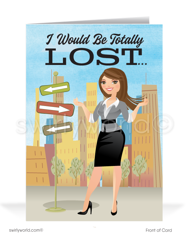 Humorous Business Cartoon Thank You Cards for Clients