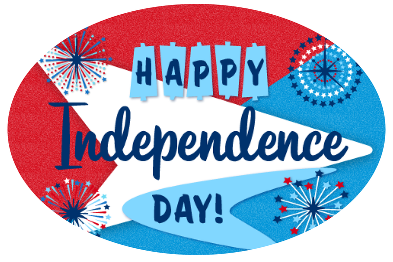 Mid-Century Modern Fourth of July Greeting Cards