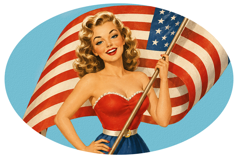 Vintage Retro Mid-Century July 4th Independence Day Greeting Cards