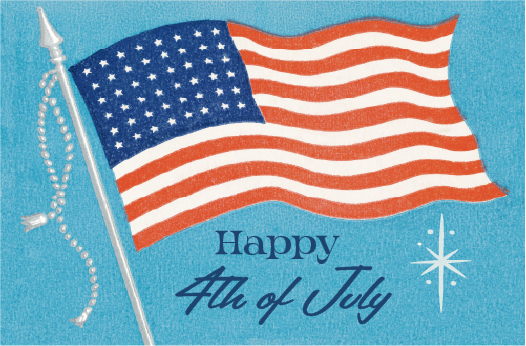 Vintage Retro Mid-Century July 4th Independence Day Greeting Cards