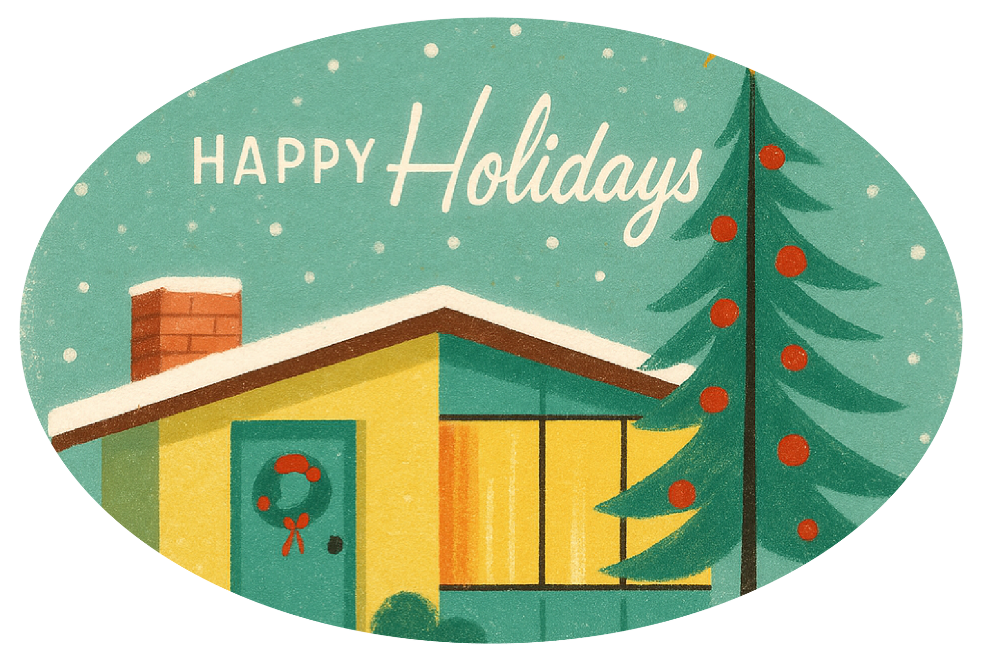 Mid-Century Modern Retro Holiday Postcards