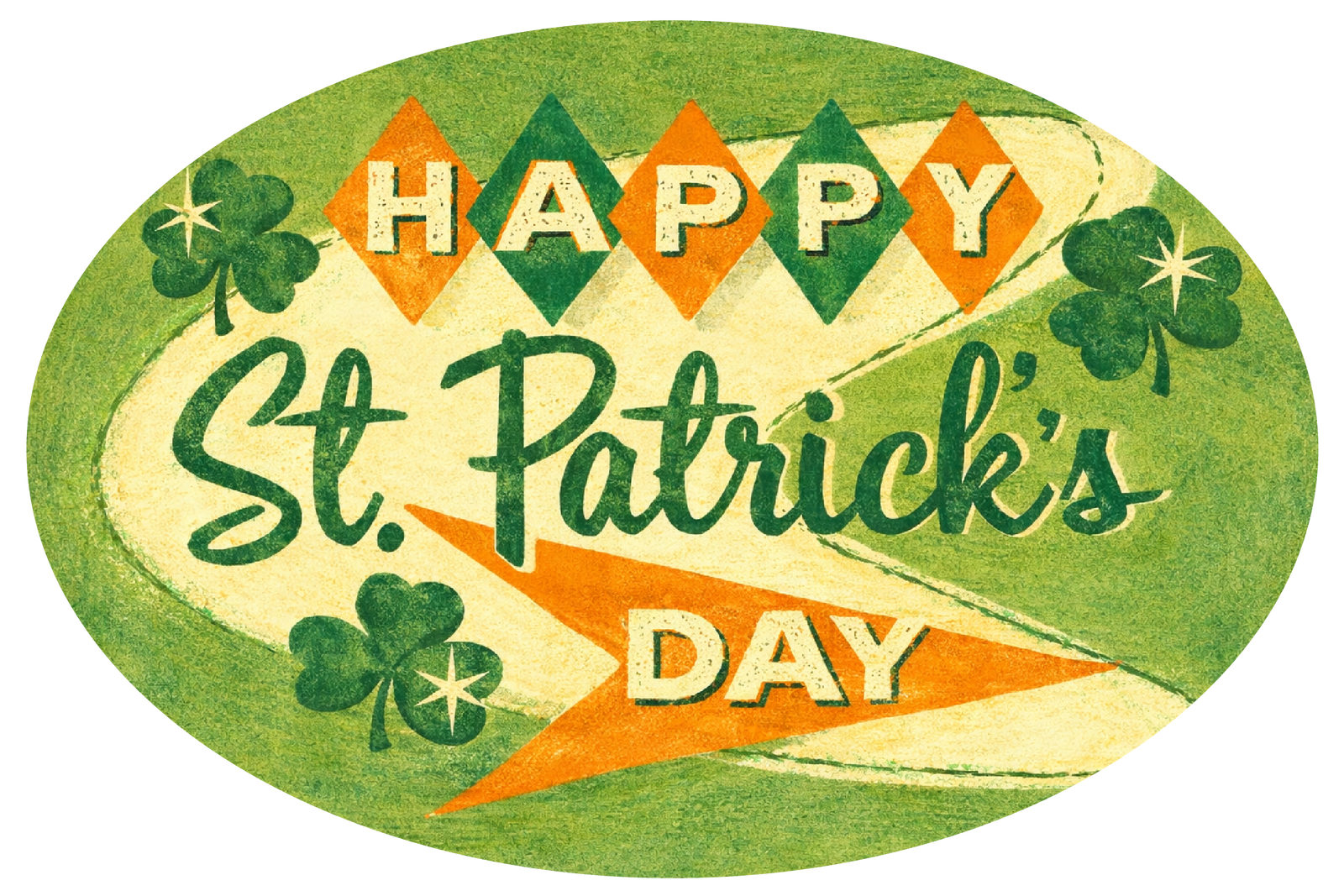 Mid-Century Modern St. Patrick's Day Cards