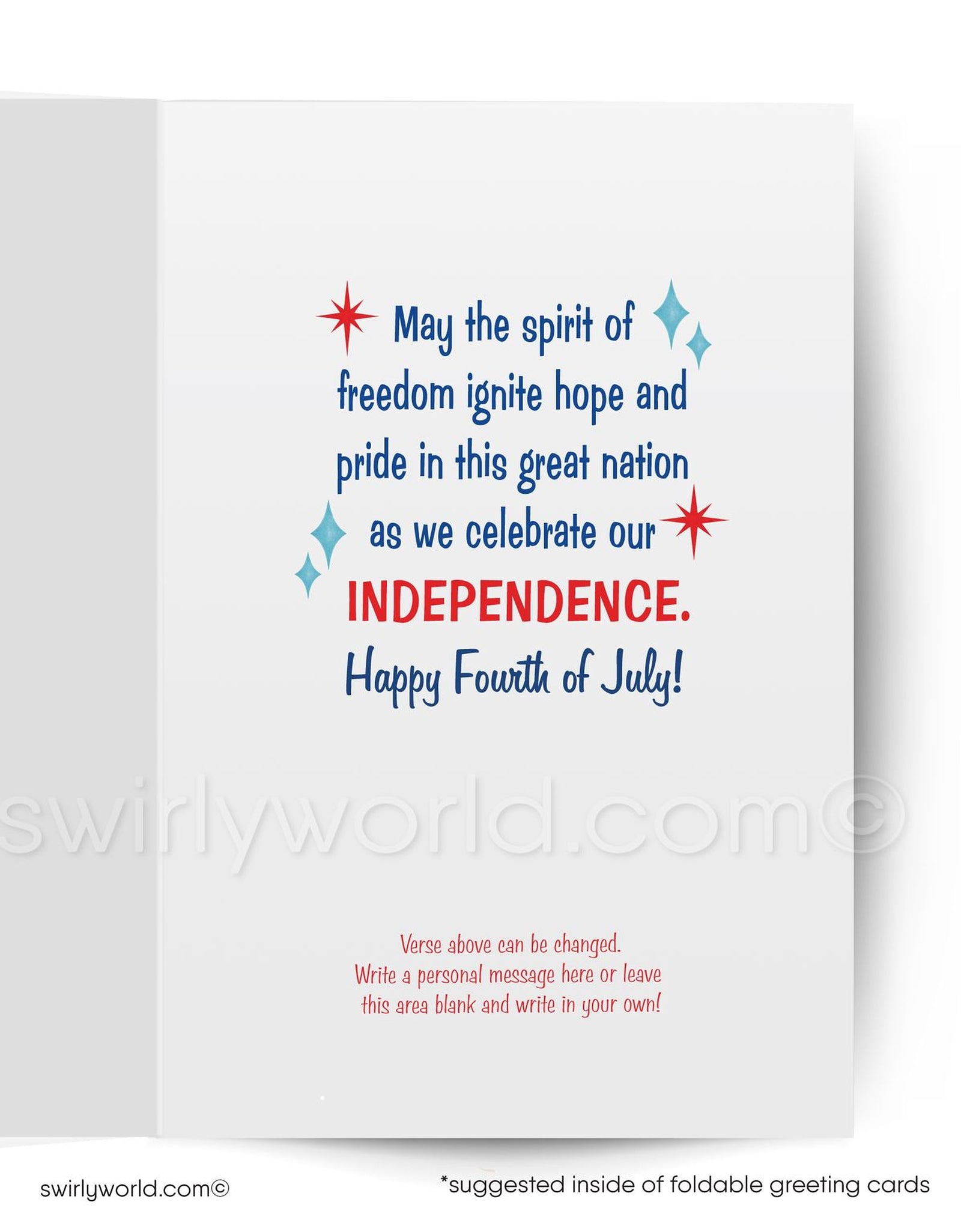 A vintage-style illustration of a woman in a striped dress and high heels, sitting on a red surface and holding a lit candle, with fireworks in the background. The text "HAPPY 4TH OF JULY!" is displayed above her.