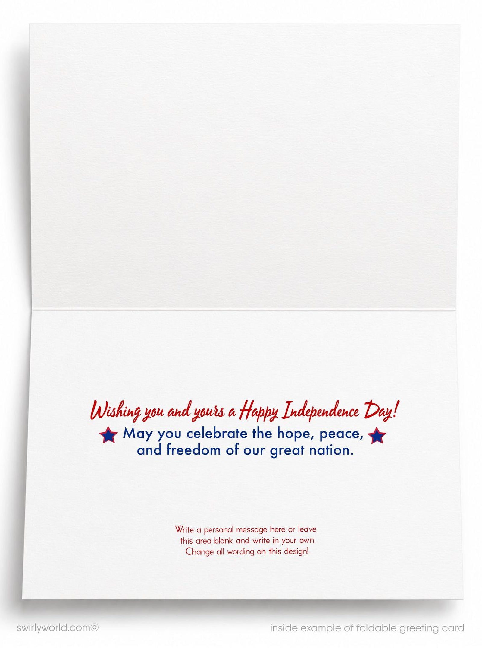 The image is a graphic design featuring the number 4 and the text "Happy 4th of July" against a blue background with an American flag pattern.