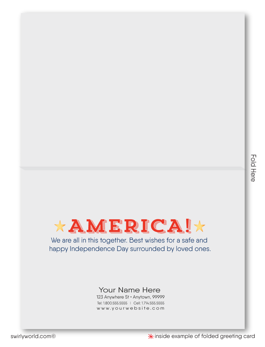Digital Retro Modern Happy Birthday America 4th of July Patriotic American Independence Day