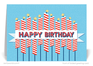 Digital Retro Modern Happy Birthday America 4th of July Patriotic American Independence Day