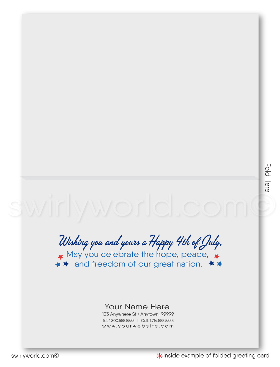 Digital Retro Modern Patriotic American Independence Day Happy 4th of July Cards