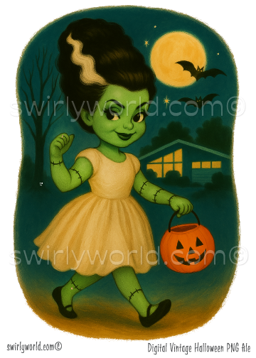 Rare Vintage 1950s-1960s Retro Mid-Century Classic Monster Halloween Image Set Digital Downloads Ephemera Scrapbook (Copy)