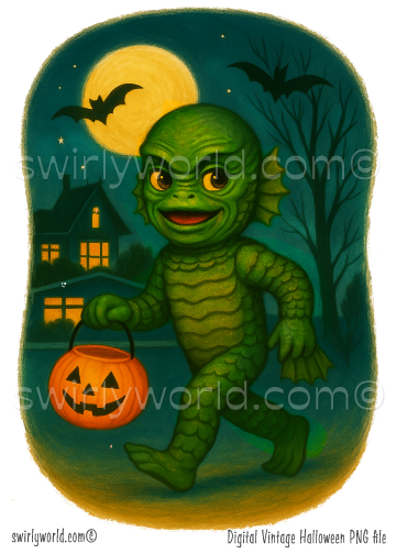 Rare Vintage 1950s-1960s Retro Mid-Century Classic Monster Halloween Image Set Digital Downloads Ephemera Scrapbook (Copy)