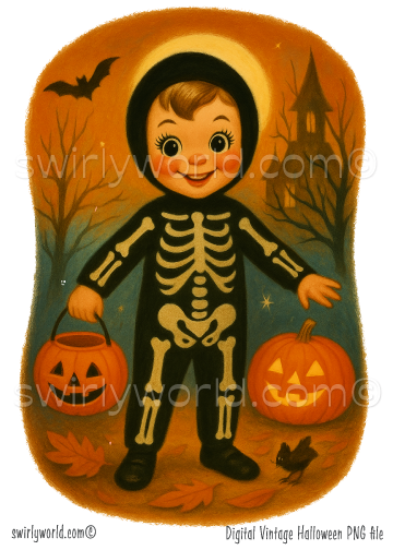 Rare Vintage 1950s-1960s Retro Mid-Century Classic Monster Halloween Image Set Digital Downloads Ephemera Scrapbook (Copy)