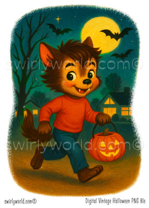 Vintage Halloween Images - Retro Halloween Art & Classic Monster Illustrations Set