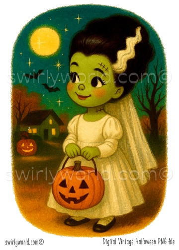 Vintage Halloween Images - Retro Halloween Art & Classic Monster Illustrations Set