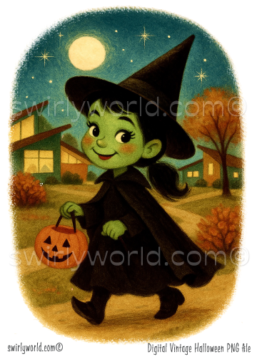 Vintage Halloween Images - Retro Halloween Art & Classic Monster Illustrations Set