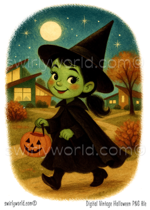 Vintage Halloween Images - Retro Halloween Art & Classic Monster Illustrations Set
