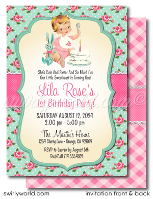 Celebrate your little one's first birthday with our Shabby Chic Vintage Invitation Set! 🌸🍼 Featuring retro designs from the 1940s-50s, this charming set includes invitations, thank you cards, and matching envelopes. Perfect for a nostalgic, elegant, and memorable birthday celebration.