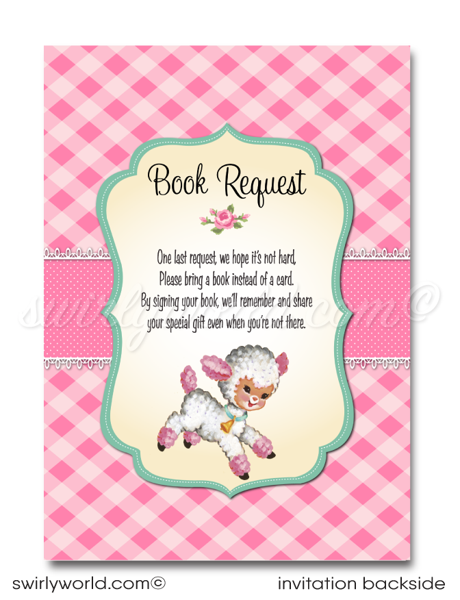 1950s Vintage Kitsch Retro Baby Girl 1st Birthday Invitation Digital Download Bundle