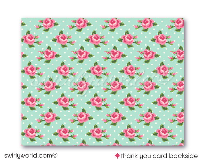 1950s Vintage Kitsch Retro Baby Girl 1st Birthday Invitation Digital Download Bundle