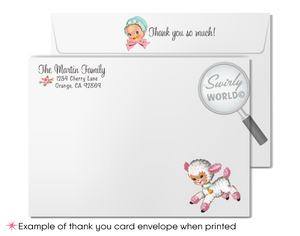 1950s Vintage Kitsch Retro Baby Girl 1st Birthday Invitation Digital Download Bundle