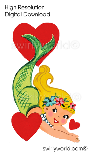 RARE 1950s-1960s Vintage Kitschy MCM Mid-Century Style Valentine's Day Image Collection