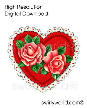 RARE 1950s-1960s Vintage Kitschy MCM Mid-Century Style Valentine's Day Image Collection