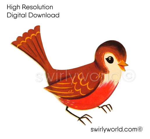 1950s-1960s mid-century vintage baby sparrow bird Valentine's Day images for digital download. Cute and kitschy retro very RARE Valentine illustrations that have been digitally restored.