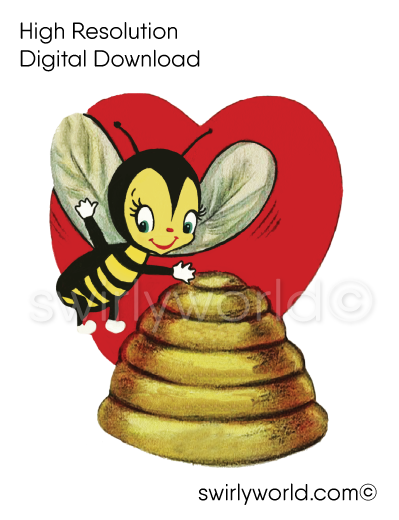 Mid Century Valentine Images - Swirly-World-Design Collection