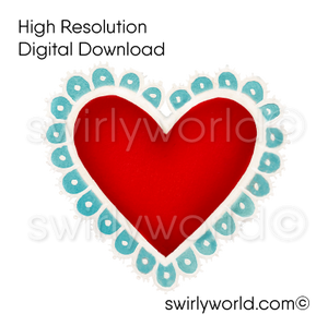 1950s-1960s mid-century vintage Red Heart Valentine's Day images for digital download. Cute and kitschy retro very RARE Valentine illustrations that have been digitally restored.