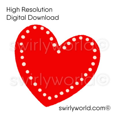 1950s-1960s mid-century vintage Red Heart Valentine's Day images for digital download. Cute and kitschy retro very RARE Valentine illustrations that have been digitally restored.