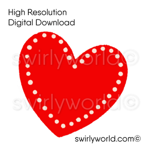 1950s-1960s mid-century vintage Red Heart Valentine's Day images for digital download. Cute and kitschy retro very RARE Valentine illustrations that have been digitally restored.