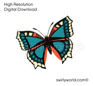 1960s mid-century modern MCM vintage Butterfly Valentine's Day images for digital download. Cute and kitschy retro very RARE Valentine illustrations that have been digitally restored.