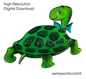 1950s 1960s mid-century vintage Turtle wearing a Bowtie Valentine's Day images for digital download. Cute and kitschy retro very RARE Valentine illustrations that have been digitally restored.