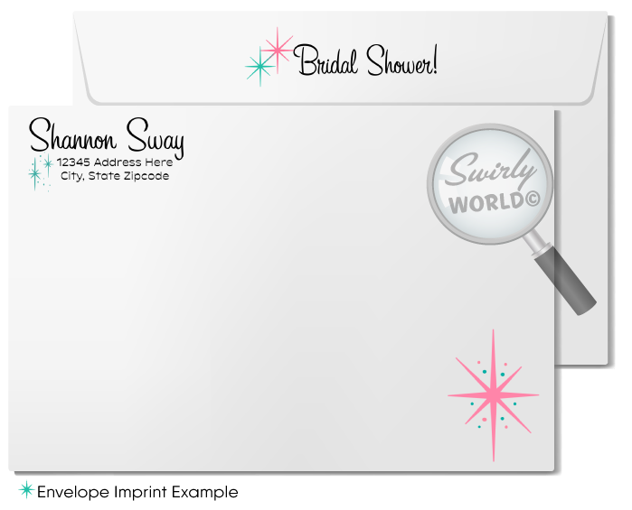 1950s Vintage Mid-Century Retro Rockabilly Lingerie Pinup Girl Bridal Shower Invitations