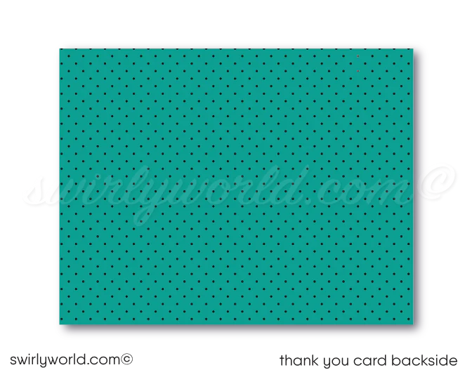 Rockabilly Pin-up Girl Retro Vintage 1950s Bowling Birthday Party Printed Invitations